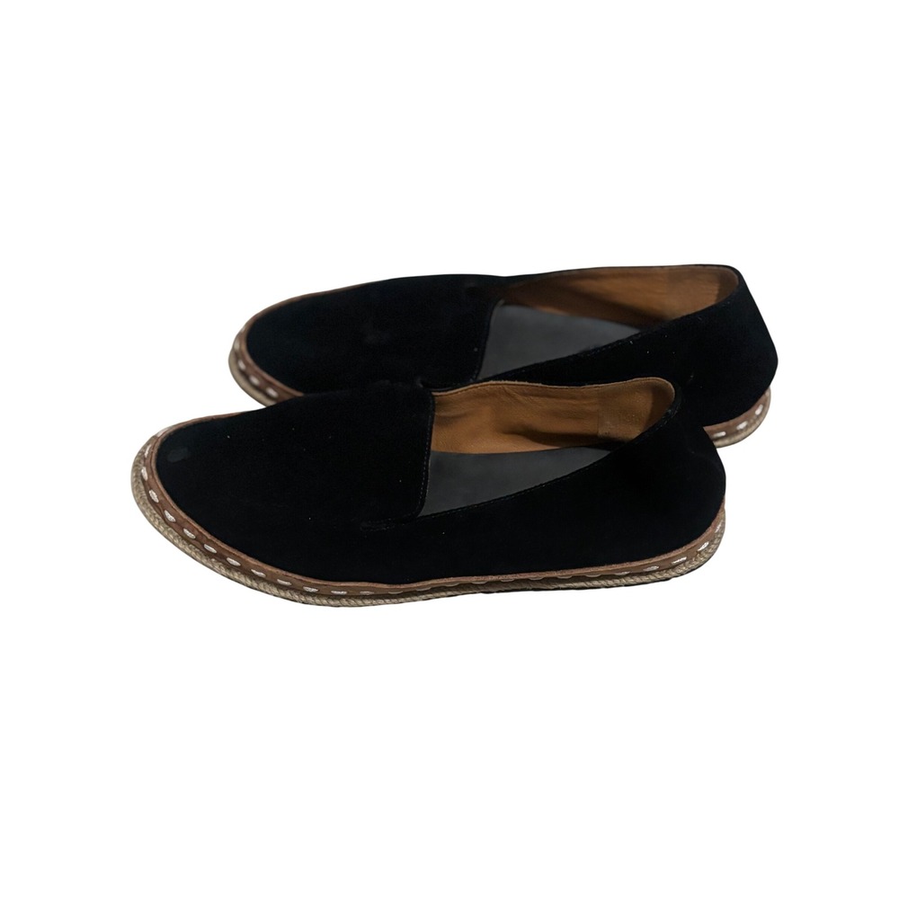 Rag & Bone Black Suede Espadrille Loafers Contrast Stitch Flats Size 38.5 - Picture 5 of 6